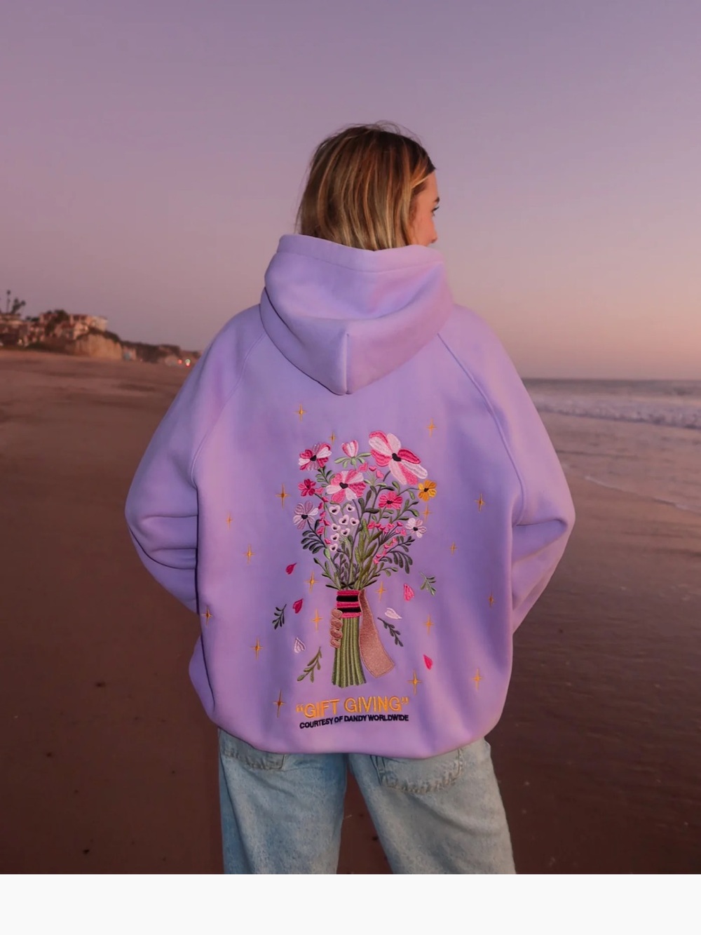 DANDY Gift Giving" Oversized Lux Hoodie in Lavender